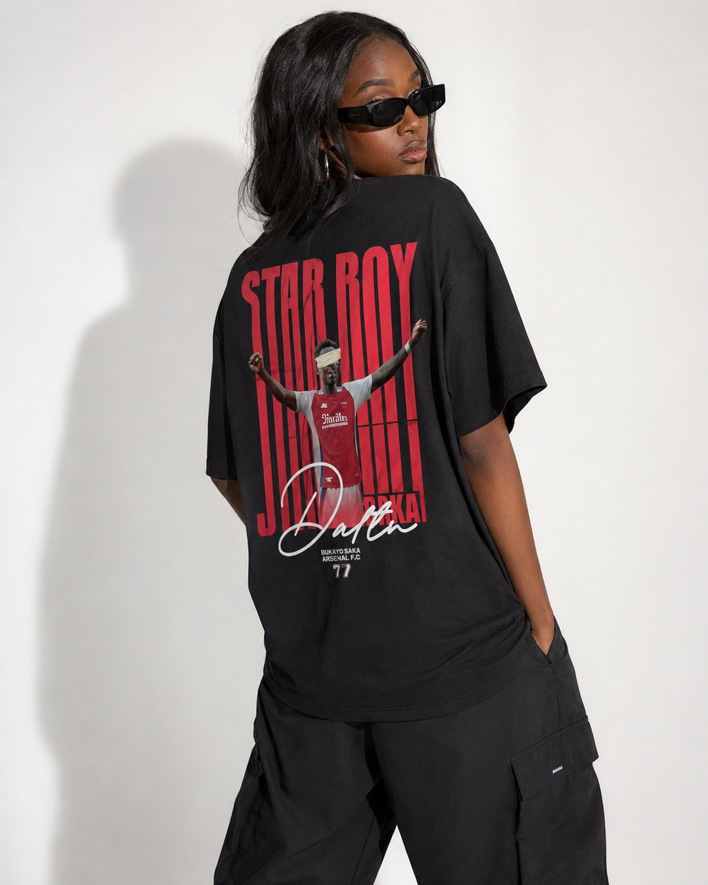 Black Oversized Saka Tee
